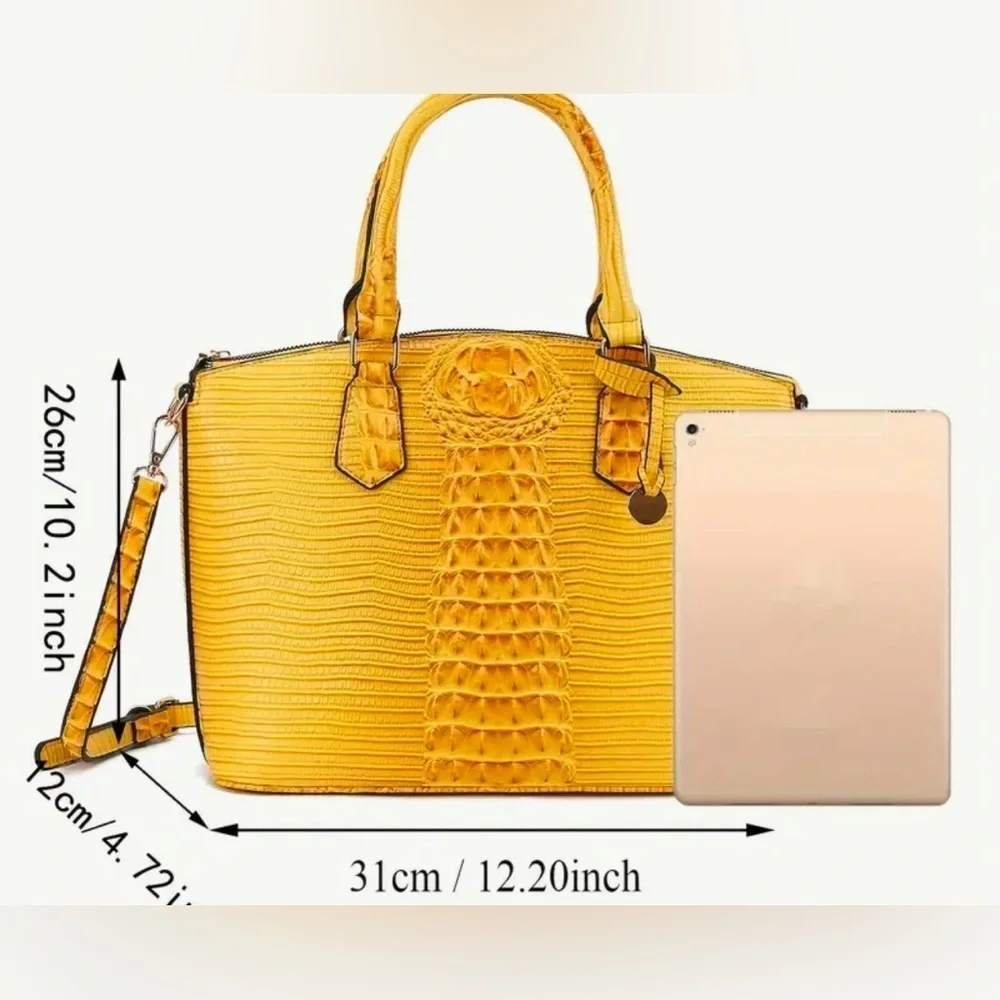 Luxury leather Crocodile Pattern Handbag - Picture 5 of 5